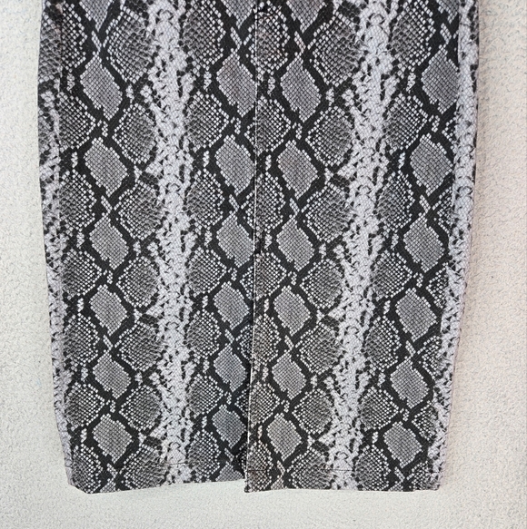 Adrianna Goldschmied Womens Midi Pencil Skirt Sz 25R Black-Gray Snake Print - Picture 3 of 15